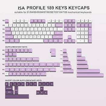 Amazon.com: dagaladoo PBT Keycaps,White/Purple keycaps 60